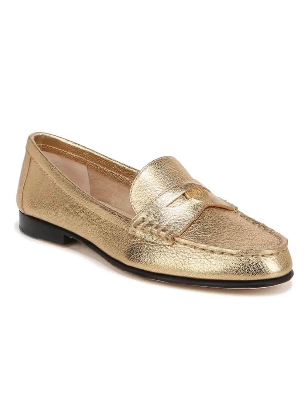 New Veronica Beard Penny Metallic Leather Loafer Gold Sz 9